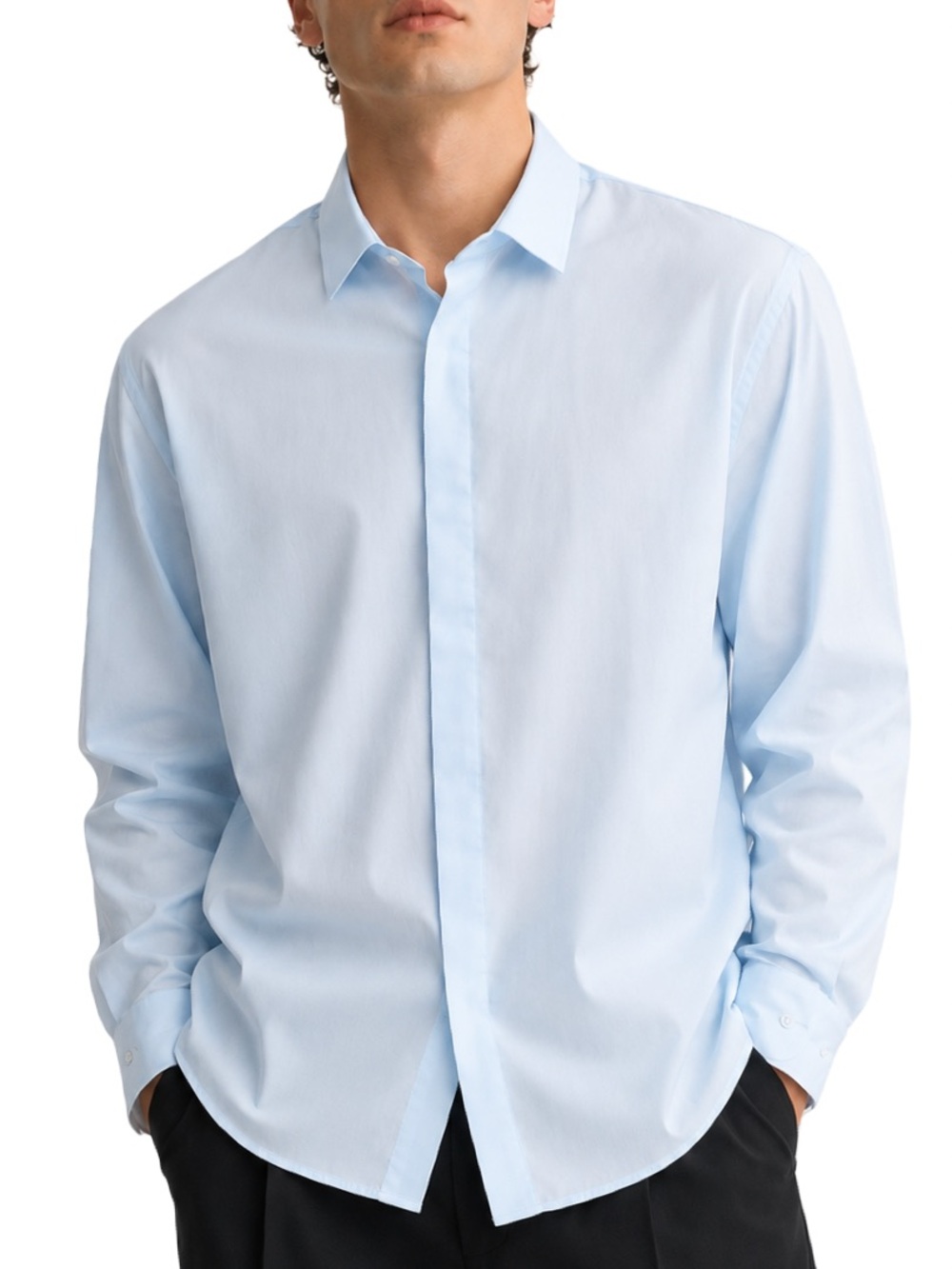 Doc & Amelia By Cintas 111096-23 Fly Placket Button Up Dress Shirt XL